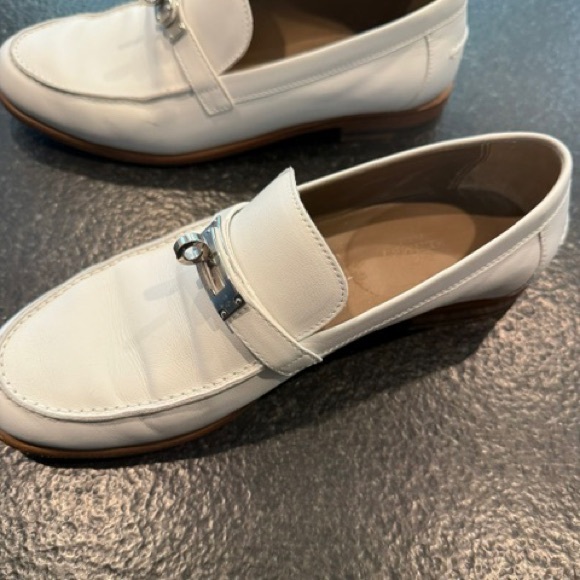 HERMES Destin White Loafers 37.5 - Picture 4 of 8